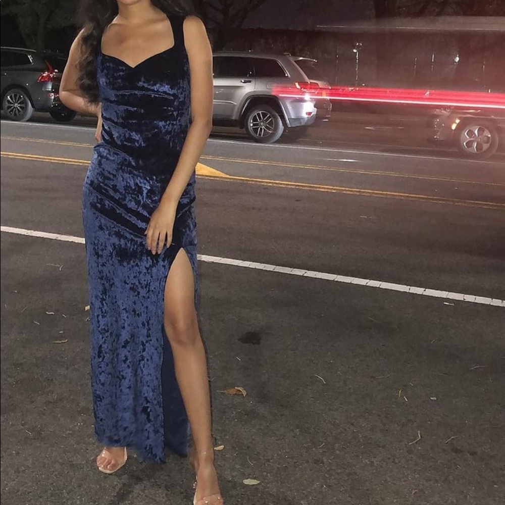 Royal blue velvet maxi dress (only worn once)